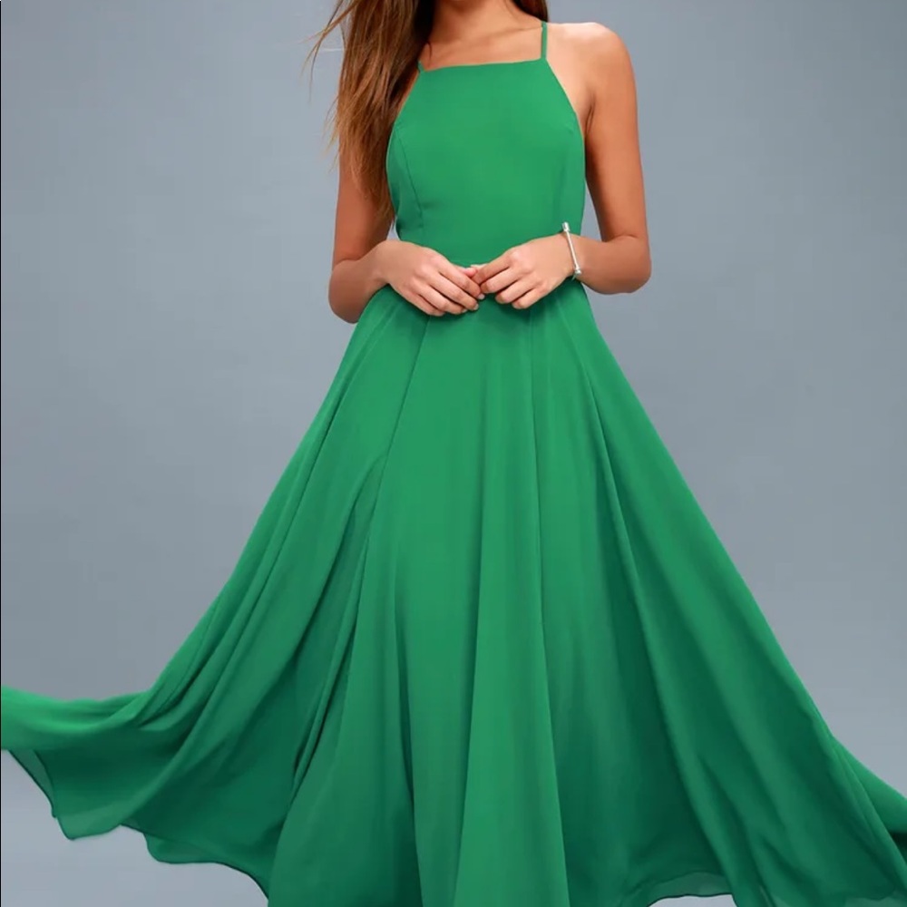 New Lulus Mythical Kind of Love Green maxi dress Sz XL